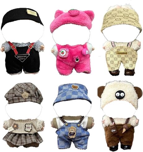 Clothes for Labooboo 17cm Dolls - 6 Set Clothes for 6.7 Inch Dolls, Premium Stylish Outfit with Accessories for Play & Display（No Doll） (SET1) in Saudi Arabia