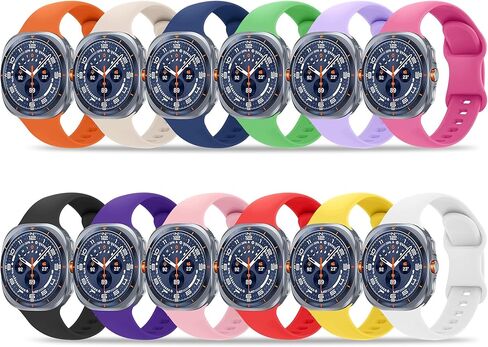 12 Pack Bands Compatible with Samsung Galaxy Watch 8 40mm 44mm/Galaxy Watch 8 Classic 46mm/Galaxy Watch Ultra 47mm Band for Women Men, No Gap Soft Silicone Sport Breathable Replacement Strap in Kuwait