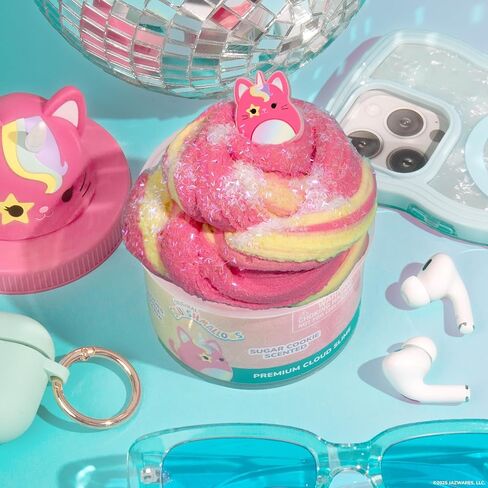 Original Squishmallows Aldous The Fruit Bat Premium Cloud Slime, Vanilla-Scented, 8 oz., Storage Container with Figurine Topper, Rubber Charm, Goodie Bags Stuffers, Kids Party Favors, Sensory Toy in Saudi Arabia