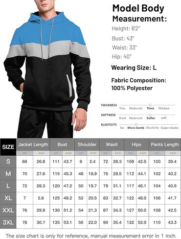 بدلة رياضية بقلنسوة للرجال مكونة من قطعتين، طقم سويت شيرت رياضي كاجوال بقلنسوة وبنطلون رياضي للركض in Kuwait