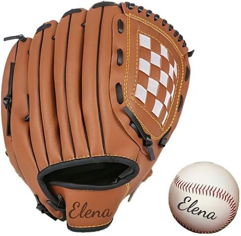 Personalized Baseball Glove and Ball Set – Custom Name Leather Baseball Mitt – Softball & Baseball Training Glove – Unique Sports Gift for Players, Teams, Coaches in Saudi Arabia