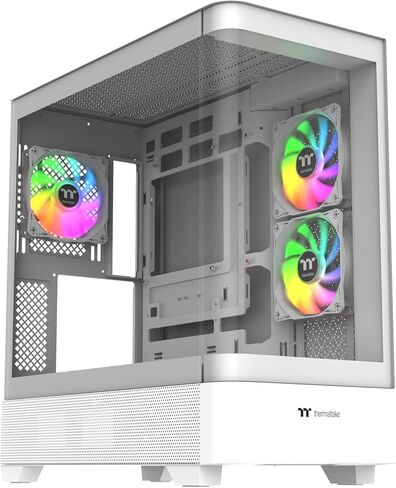 Thermaltake View 290; Mid Tower; 3x120mm ARGB Lite Fans Included; 360mm Radiator Support; 450mm GPU Clearance; Hidden Connector Support; Rotatable PCIe Slots;200mm PSU Clearance;Black;CA-11G-00M1WN-00 in Saudi Arabia