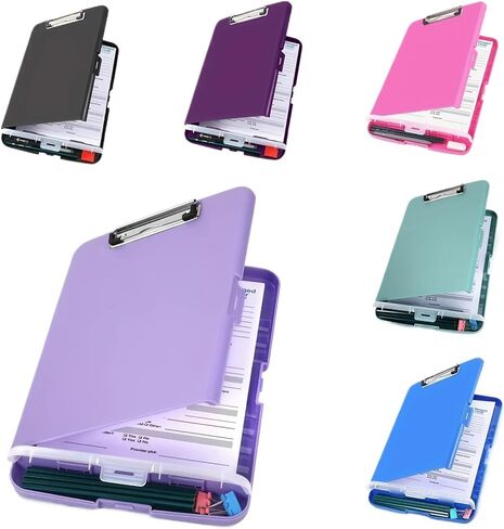 1pc Clipboard with Pen Holder High Capacity Clipboard with Storage, Easily Organize and Store Your Documents Plastic Clipboards(Sky Blue) in Saudi Arabia