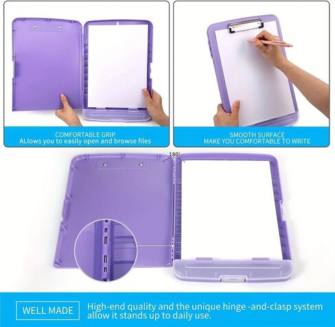 1pc Clipboard with Pen Holder High Capacity Clipboard with Storage, Easily Organize and Store Your Documents Plastic Clipboards(Sky Blue) in Saudi Arabia