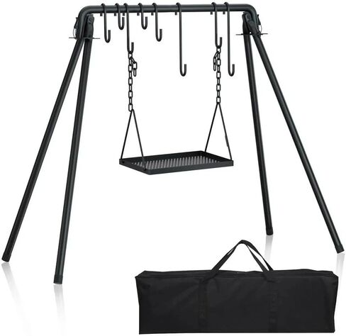 38 Grill Swing Large Campfire Stand W/6 Hooks Cast Iron Bbq Grill Campfire in Saudi Arabia