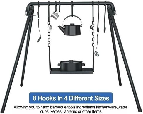 38 Grill Swing Large Campfire Stand W/6 Hooks Cast Iron Bbq Grill Campfire in Saudi Arabia