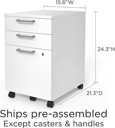 أساسيات الاتحاد والمقياس الأساسيات 3-drawer العمودي خزانة الملفات والرسالة والحجم القانوني ، القفل والهاتف المحمول ، 21.3 "D x 15.6" W × 24.3 "H ، Natural in Kuwait