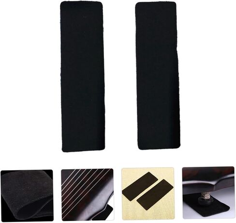 4 قطع Guqin - واقي سميك من جلد البقر لاستقرار الآلة، تصميم مانع للانزلاق من أجل ممارسة آمنة وأداء، لون أسود in Saudi Arabia