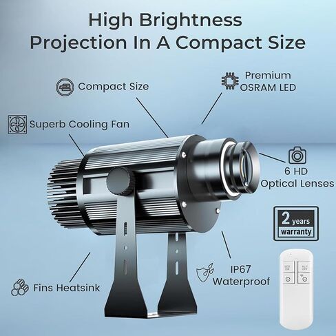 50w Logo Projector Lights, Custom GOBO Projectors for Business Rotating Store Floor Personalized Wall Outdoor Waterproof IP67 for Shop Advertising,Wedding Stage, Business Display in Saudi Arabia
