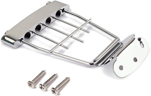 Healifty Guitar Tailpiece 4 String Chrome Plated Guitar Tailpiece Bridge Bass Parts Sturdy and Easy to Install in Saudi Arabia