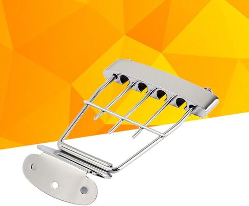 Healifty Guitar Tailpiece 4 String Chrome Plated Guitar Tailpiece Bridge Bass Parts Sturdy and Easy to Install in Saudi Arabia