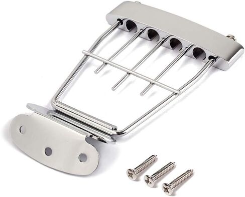 Healifty Guitar Tailpiece 4 String Chrome Plated Guitar Tailpiece Bridge Bass Parts Sturdy and Easy to Install in Saudi Arabia