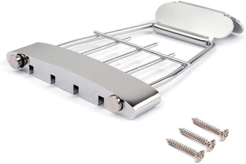 Healifty Guitar Tailpiece 4 String Chrome Plated Guitar Tailpiece Bridge Bass Parts Sturdy and Easy to Install in Saudi Arabia