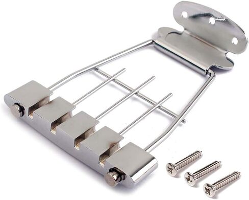 Healifty Guitar Tailpiece 4 String Chrome Plated Guitar Tailpiece Bridge Bass Parts Sturdy and Easy to Install in Saudi Arabia