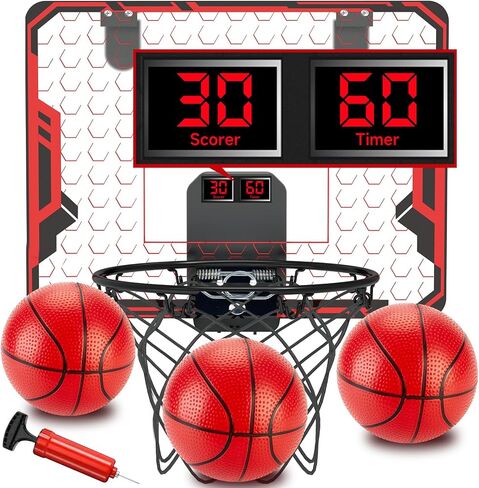 Basketball Hoop Indoor for Kids(4-12 Years Old), Over The Door Basketball Hoop with Scoring, Countdown and Music Accompaniment, Christmas Toys in Saudi Arabia