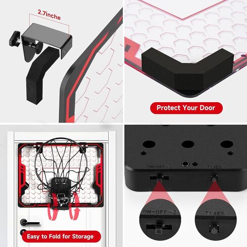 Basketball Hoop Indoor for Kids(4-12 Years Old), Over The Door Basketball Hoop with Scoring, Countdown and Music Accompaniment, Christmas Toys in Saudi Arabia