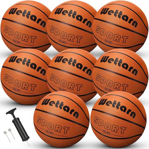 Wettarn Rubber Training Basketball with Pump Street Ball Made for Teens Adults Indoor and Outdoor Game Gym Training Competition Basketball Games in Saudi Arabia