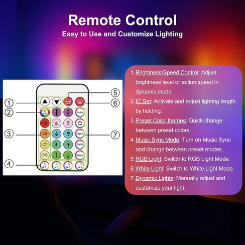 RGB Smart LED Desk Light Bars 2-Pack Music Sync Standing Light Bars for Gaming, Home Office & Ambient Lighting (Remote Control) in Saudi Arabia
