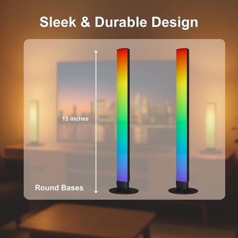 RGB Smart LED Desk Light Bars 2-Pack Music Sync Standing Light Bars for Gaming, Home Office & Ambient Lighting (Remote Control) in Saudi Arabia