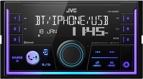 JVC KD-SX27BT Car Stereo with Bluetooth, 100W Digital Media Receiver, 1.5A USB to Charge Devices, Single DIN Head Unit, AM/FM, Aux-in, JVC Remote App (Renewed) in Saudi Arabia