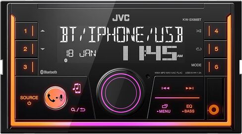 JVC KD-SX27BT Car Stereo with Bluetooth, 100W Digital Media Receiver, 1.5A USB to Charge Devices, Single DIN Head Unit, AM/FM, Aux-in, JVC Remote App (Renewed) in Saudi Arabia