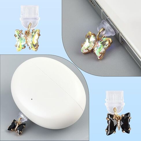 SUNNYCLUE 1 Box 10pcs Phone Dust Plug Charm Cute Phone Plugs Type c Alloy Colorful Butterfly Charging Cellphone Anti Dust Port Protector Plugs for Women Men Cellphone Earphones Laptops Accessories in Saudi Arabia