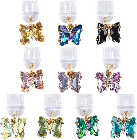 SUNNYCLUE 1 Box 10pcs Phone Dust Plug Charm Cute Phone Plugs Type c Alloy Colorful Butterfly Charging Cellphone Anti Dust Port Protector Plugs for Women Men Cellphone Earphones Laptops Accessories in Saudi Arabia