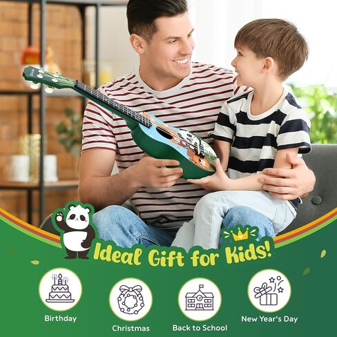 CAHAYA 21-Inch Cartoon-themed Mahogany Soprano Ukulele Beginner Kit with Gig Bag, Colorful Strap, and Fretboard Stickers—Ideal for Both Kids and Adults, Perfect Professional Hawaiian Ukulele Gift in Kuwait