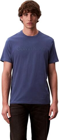 Calvin Klein Men's Relaxed Fit CK Logo Crewneck T-Shirt Brilliant White in Saudi Arabia