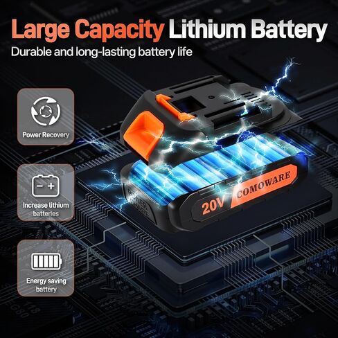 COMOWARE 20V Fast Charger, 88W Official Charger Adapter for COMOWARE 20V Cordless Drill Battery, Rapid Charging Tool Accessories in Saudi Arabia