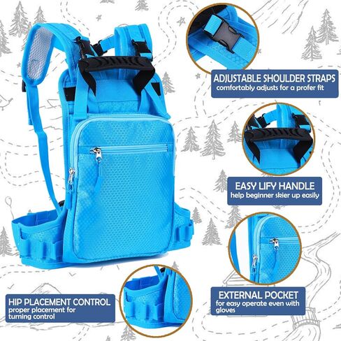 مدرب أحزمة التزلج والتزحلق على الجليد من كابس لوك للأطفال - مقود قابل للسحب مع حبال مطاطية ممتصة للصدمات للتدريب الآمن على التزلج in Kuwait