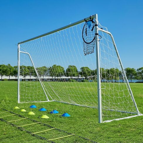 Soccer Goals for Backyard Soccer Goal 12x6 Big 10x6.5 8x6 6x4FT Soccer Goals for Youth Adults and Kids Large Metal 2" Goal Post with Agility Ladder and Target Net Soccer Cones Practice Equipment in Saudi Arabia
