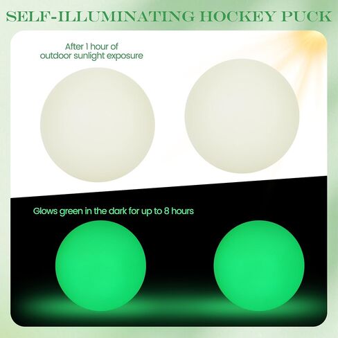 Elcoho Ice Hockey Puck، تتوهج في أكياس الحفلات المظلمة، مجموعة من كرات الأرض الخضراء مع حقيبة برباط للشباب البالغين في الهواء الطلق والألعاب الرياضية الداخلية والتدريب in Saudi Arabia