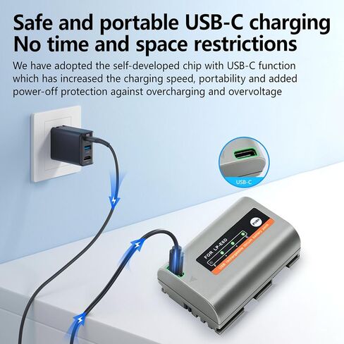 1-Pack NP-FV100 3200mAh Battery with Type-C Direct Charging Port fit for Sony HDR-PJ320,HDR-PJ330,HDR-PJ340,HDR-PJ340E,HDR-PJ350,HDR-PJ380,HDR-PJ390,HDR-PJ420 Camera in Kuwait