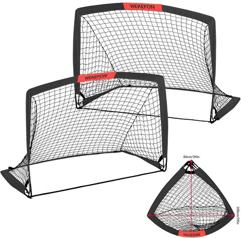 Soccer Goal with Carry Bag, 10/9MM Strengthen Pole, Arched Design, Kids Soccer Goals for Backyard Set 5x 3.1/3.6x2.7/2.9x2.4ft Portable Pop Up Soccer Nets for Toddler, Adults, Youth Games, Play, Gifts in Kuwait
