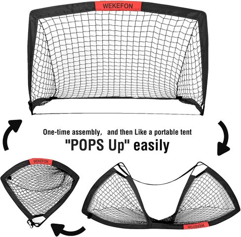 Soccer Goal with Carry Bag, 10/9MM Strengthen Pole, Arched Design, Kids Soccer Goals for Backyard Set 5x 3.1/3.6x2.7/2.9x2.4ft Portable Pop Up Soccer Nets for Toddler, Adults, Youth Games, Play, Gifts in Kuwait