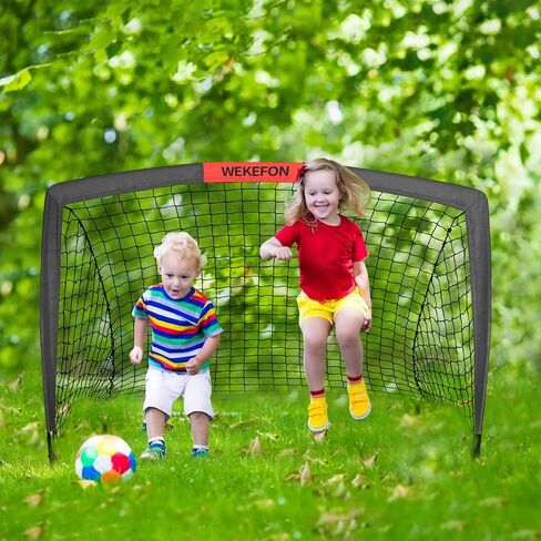 Soccer Goal with Carry Bag, 10/9MM Strengthen Pole, Arched Design, Kids Soccer Goals for Backyard Set 5x 3.1/3.6x2.7/2.9x2.4ft Portable Pop Up Soccer Nets for Toddler, Adults, Youth Games, Play, Gifts in Kuwait
