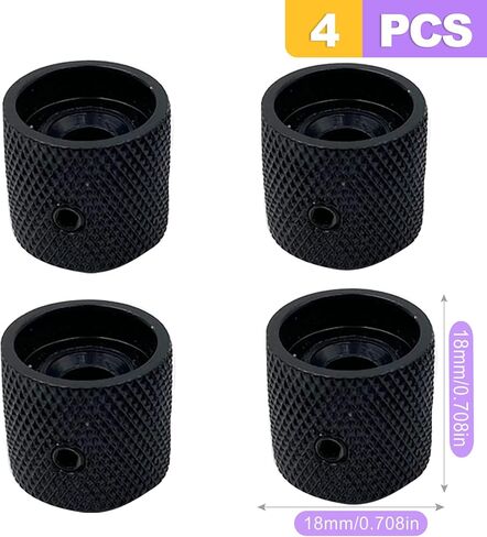 4 Pack Metal Dome Guitar Knobs - Black Volume Tone Control for Electric Guitar & Bass - Includes Allen Key in Kuwait