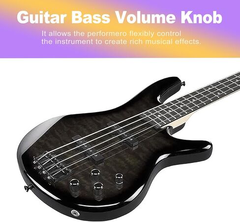 4 Pack Metal Dome Guitar Knobs - Black Volume Tone Control for Electric Guitar & Bass - Includes Allen Key in Kuwait