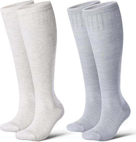 جوارب ضغط من صوف ميرينو السميك من LEVSOX للنساء والرجال 20-30 ملم زئبق جوارب عالية لدعم الركبة للممرضات الطائرة والحمل in Kuwait