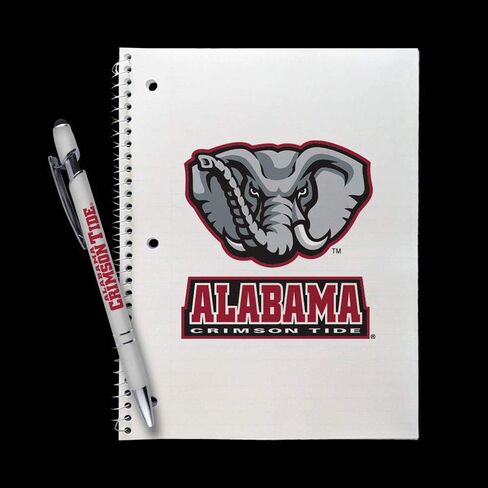 مجموعة هدايا قلم التهنئة Alabama Crimson Tide - دفتر ملاحظات حلزوني وقلم معدني مريح (2302) in Kuwait