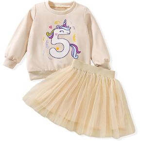 5th Birthday Outfit for Girls 5 Year Old fifth five Sweatshirt Tutu Skirt Fall Clothes in Kuwait