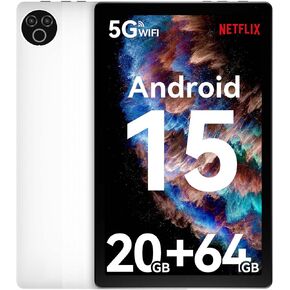 Tablet 10 Inch Android 15 OS GMS Certified Tablets PC 1.8 GHz 5-Core 20 (3+17) GB RAM 64 GB ROM 1 TB Expandable 1280x800 HD IPS Touch Screen 5000 mAh WiFi 6 Bluetooth 5.4 Dual Camera 2025 (Black) in Saudi Arabia