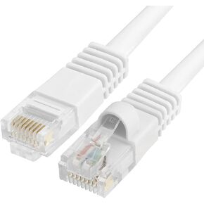 Cmple - Cat5e Ethernet Patch Cable, RJ45 Internet Network Cord, UTP, Internet Wire for Modem, Router, PC, TV, Consoles - 10 Feet, White in Kuwait