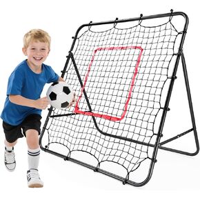 Baseball Rebounder Net Softball Pitch-Back Rebound Net with Attachable Pitching Target and 3 Adjustable Angles, Portable Fielding Trainer Bungee Net Practice Equipment for Backyard, 4 X 4 ft in Saudi Arabia