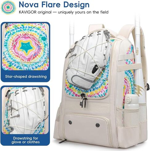 Baseball Bag for Youth | Softball Backpack 50L Large Capacity with Shoe Compartment and 4 Bat Holders | Nova Flare Series in Saudi Arabia
