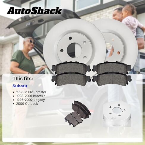 استبدال مجموعة الفرامل الأمامية Autoshack لـ Subaru Legacy Forester AWD حفر ومرسى فرامل القرص المغلفة بالرسوم الإلكترونية منصات الفرامل الخزفية السوداء 10.91 "277 مم SCDPR4106141061721 in Kuwait