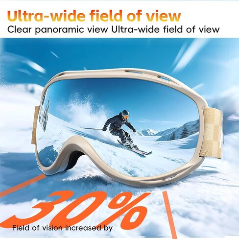 IPOA-Spherical Ski Goggles – PC Lens, TPU Frame, UV400 Protection, Anti-Fog Inner Lens, Snowboard & Skiing Eyewear in Saudi Arabia
