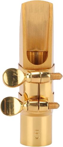 13x4x3cm Sax Mouthpiece, Soprano Sax Mouthpiece with Cap Brass, Designed for Treble Saxophone, Sound Enhancement, Exquisite Sax Mouthpiece for Saxophone Enthusiast (Gold) in Saudi Arabia