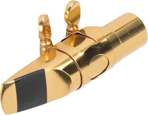 13x4x3cm Sax Mouthpiece, Soprano Sax Mouthpiece with Cap Brass, Designed for Treble Saxophone, Sound Enhancement, Exquisite Sax Mouthpiece for Saxophone Enthusiast (Gold) in Saudi Arabia